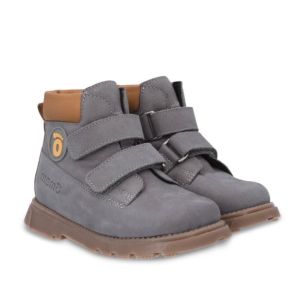 Memo Malmo, Gråbrun Let Foret Velcrosko Med Ekstra Støtte - Memo SkoSneaksers