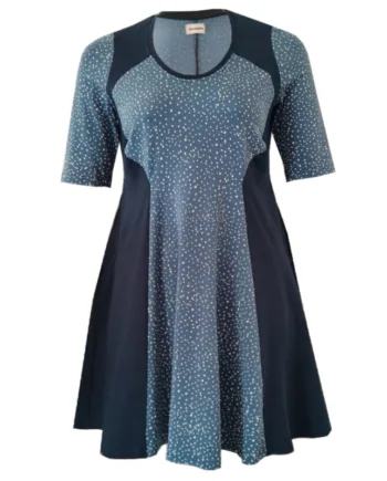 Blå Plus Size Kjole Meika Blue Dot - Amamiko Jeans