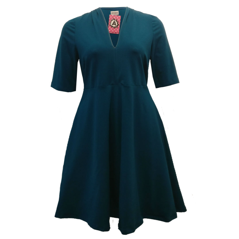 Blå Takasaki Kjole, Petroleum - Amamiko Jeans