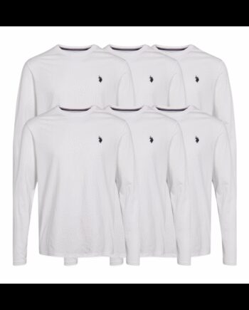 Hvid . Polo Assn 6pak Langærmet Shirt Til Herre Regular Fit - U.s Polo Assn Shirt