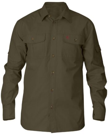 Grøn Fjallraven Mens Singi Trekking Shirt Dark Olive 633 Large - Fjällräven Shirt  - 7323450045531