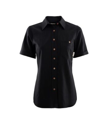 Sort Aclima Womens Leisurewool Short Shirt Jet Black - Aclima Shirt  - 7034041096886
