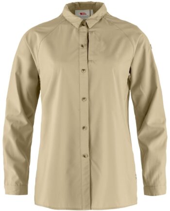 Hvid Fjallraven Womens Abisko Hike Shirt Fossil 118 Medium - Fjällräven Shirt  - 7323451016233
