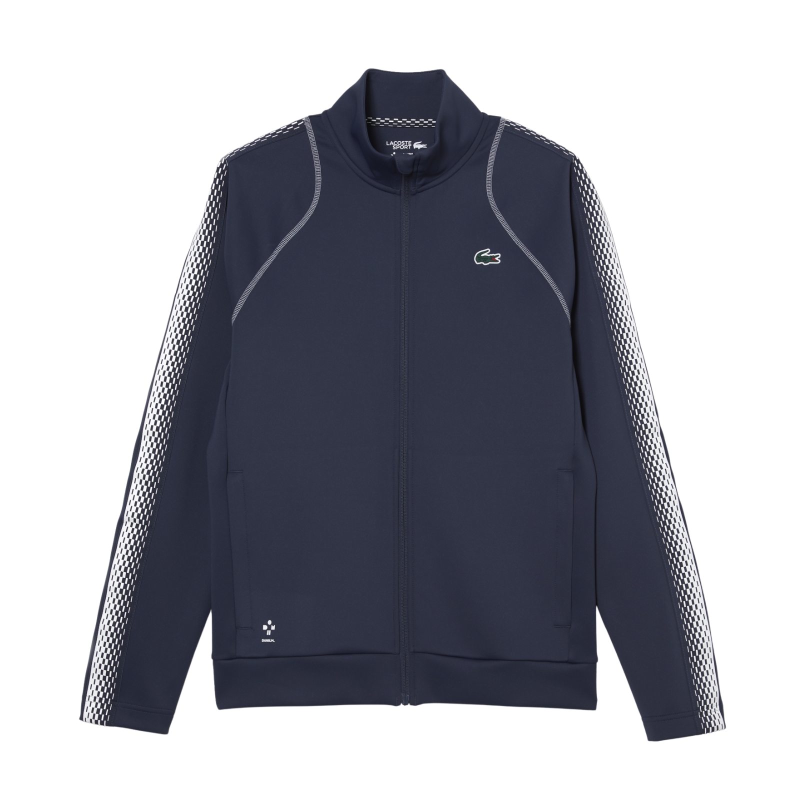 Mørkeblå (Navy) Lacoste Tennis Daniil Medvedev Zipped Sweatee Shirt Night Blue Old - Lacoste Shirt