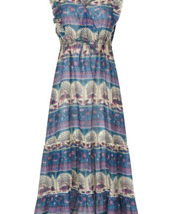 20 20 Blå Lollys Laundry Kjole Samo Midi Blue - Lollys Laundry Jeans  - 5712793458924