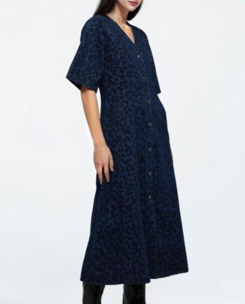 1003 Blå Moves Kjole Miriam Dark Blue - Moves Jeans  - 5715773067307