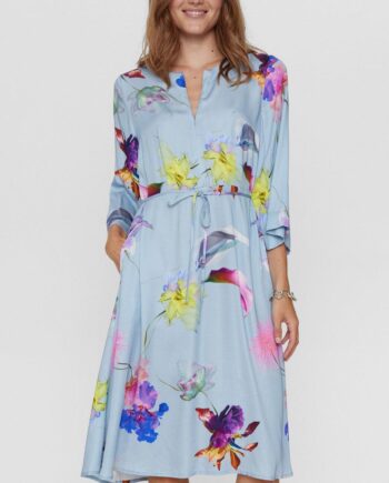 Blå Frog Nmph Kjole Rita New Blue Frog - Nümph Jeans  - 5715338335063