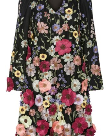 Sort Yas Kjole Flowering Black - Yas Jeans  - 5715678416835