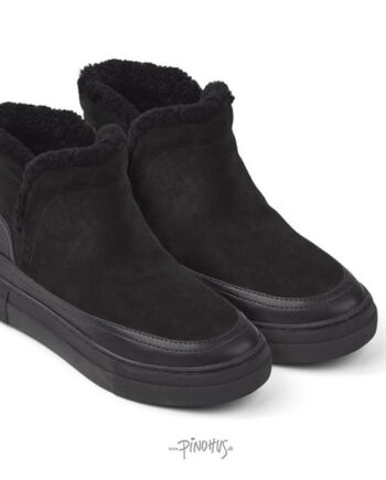 Sort Ankelstøvle Skind Gummisål Natures Collection - SkoSneaksers