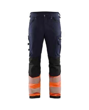 BlÅklder 1193 High Vis Buks Vejs Stretch Herre Marineblå High Vis Orange C44 Bukser Arbejdstøj Beklædning Vis - BlÅklÄder Jeans  - 7330509841976