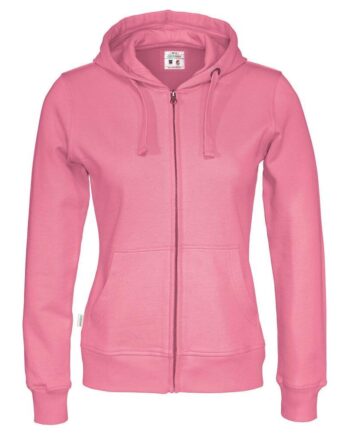 Pink Cottover Full Zip Hood Dame 141009 Sweatee Shirt Dame Fairtrade - Cottover Shirt  - 7332643147891