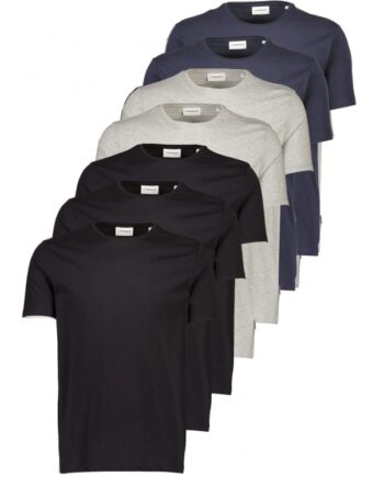 Multifarvet Lindbergh 7pak Neck Shirt Mørke Nuancer Til Herre - Lindbergh Shirt