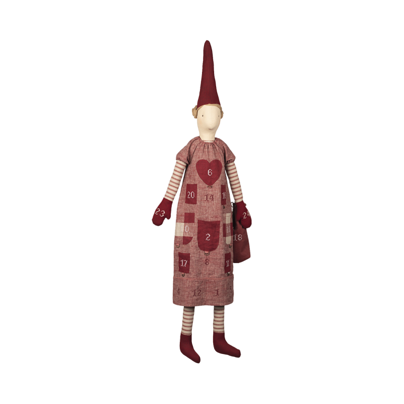 Pixy Kalender Nissepige Rød Kjole Maileg 2025 - Maileg Jeans