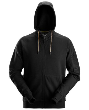 Snickers Logo Hættetrøje Med Lynlås 2895 Navymeleret Sweatee Shirt Snickers Trøjer - Snickers Shirt  - 7332515568069