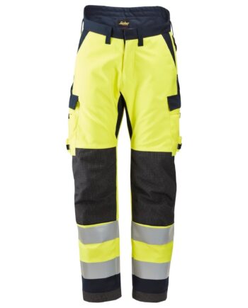 Snickers Protecwork Vinterbuks Klasse 6663 Gul Navy Bukser Arbejdstøj Discount - Snickers Jeans  - 7332515336101