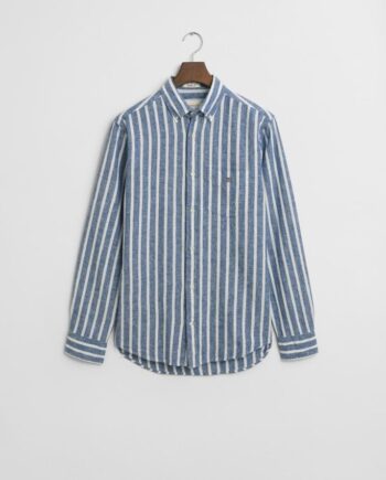 Rød Reg Cotton Linen Striped Shirt - Gant Shirt  - 7325708299376
