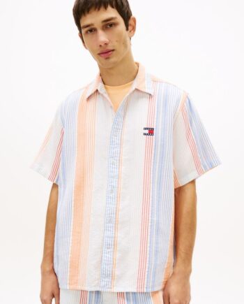 Blå Tjm Rlx Stripe Shirt Ext - Tommy Jeans Shirt  - 8721289970632