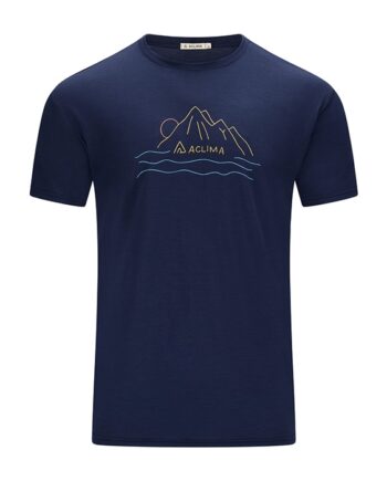 Mørkeblå Blazer Aclima Lightwool Classic Tee Sunset Navy Blazer Shirt Polo Shirt - Aclima Shirt  - 7034041136612
