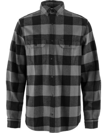 Sort Fjallraven Mens Vik Heavy Flannel Shirt Black Grey 550 020 Large - Fjällräven Shirt  - 7323451110757