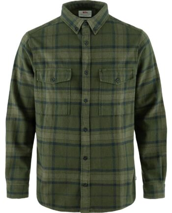 Grøn Fjallraven Mens Vik Twill Shirt Deep Forest Green 662 620 Large - Fjällräven Shirt  - 7323450899691