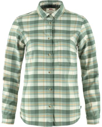 Grøn Fjallraven Womens Singi Fjall Shirt Patina Grn Chalk White 614 113 Large - Fjällräven Shirt  - 7323450908157