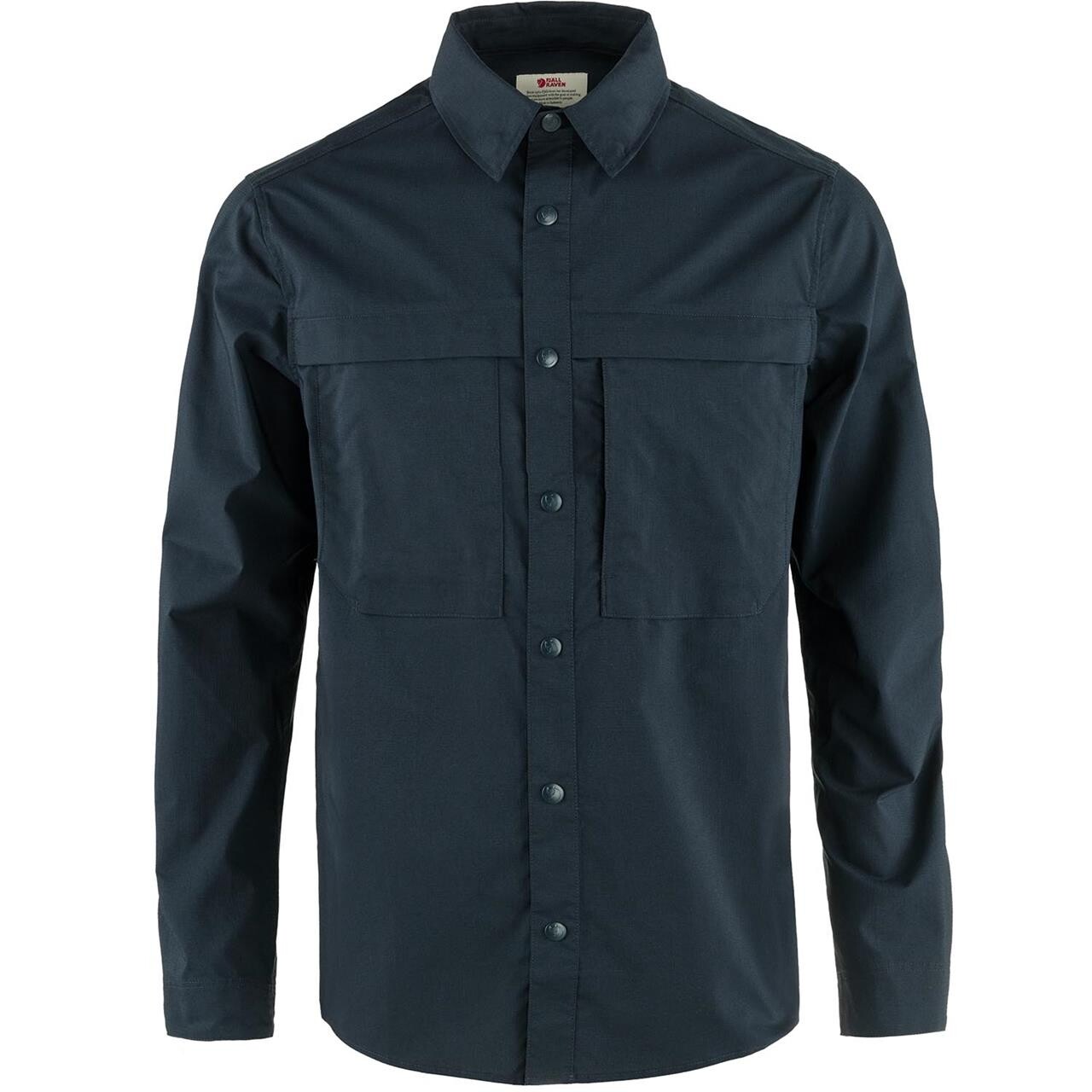 Blå (DARK NAVY/ Fjallraven Mens Abisko Trail Shirt Blå Dark Navy 555 Medium - Fjällräven Shirt - 7323451001550