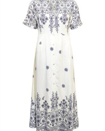 Blå Costamani Kjole Sea Blue Flower - Costamani Jeans  - 5714185716315