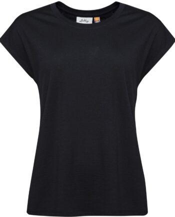 Sort Lundhags Gimmer Merino Top Tee Shirt Dame - Lundhags Shirt  - 7045952591186