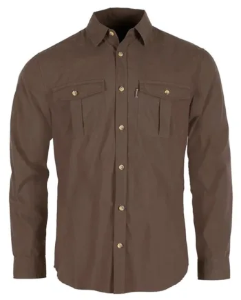 Grøn Pinewood Insectsafe Poplin Shirt Herre Mænd Dark Olive Skjorter - Pinewood Shirt  - 7331090486355