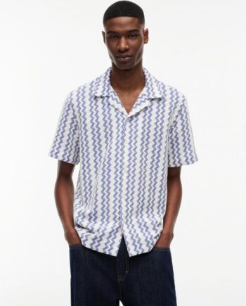Blå Tjm Reg Club Lace Shirt - Tommy Jeans Shirt  - 8721386313417