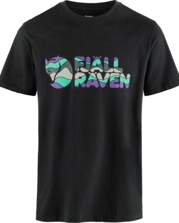 Sort Fjallraven Mens Multicolor Logo Shirt Black 550 Large - Fjällräven Shirt  - 7323451084584