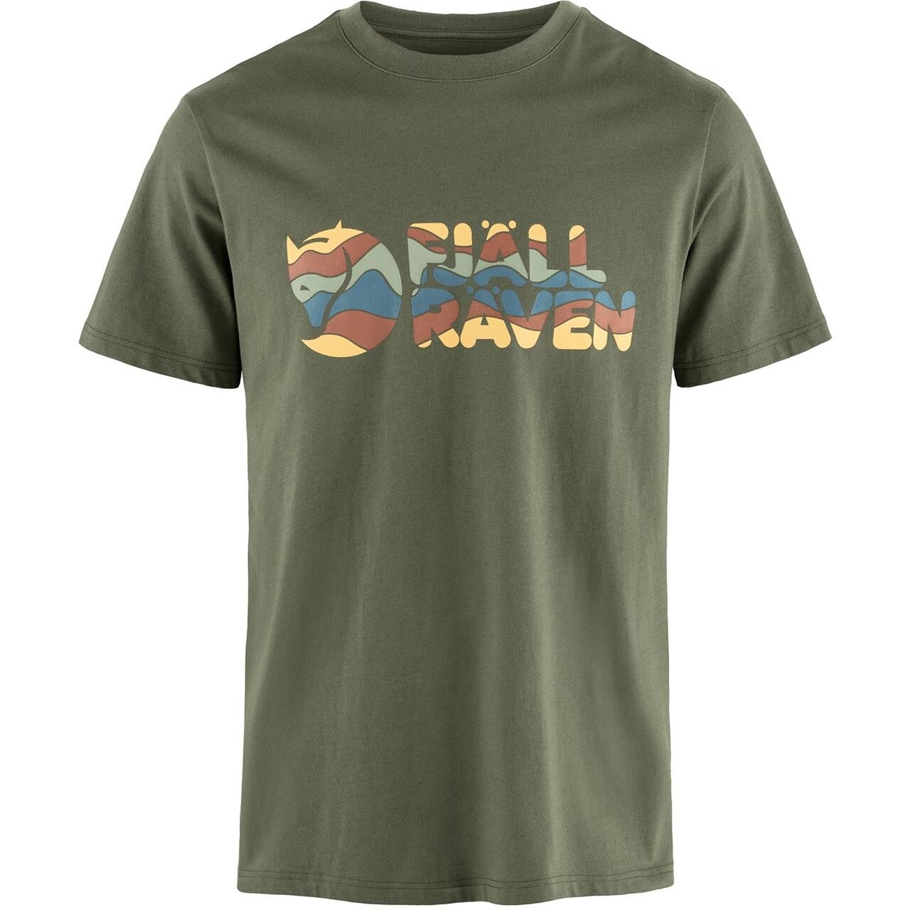Grøn Fjallraven Mens Multicolor Logo Shirt Laurel Green 625 Large - Fjällräven Shirt - 7323451084591