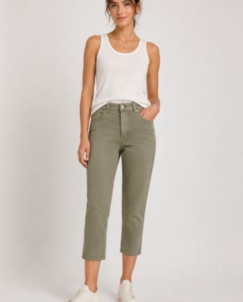 Capri Bukser Dora Comfort Flexi Lys Oliven Anna Montana - Anna Montana Jeans  - 4099573066427
