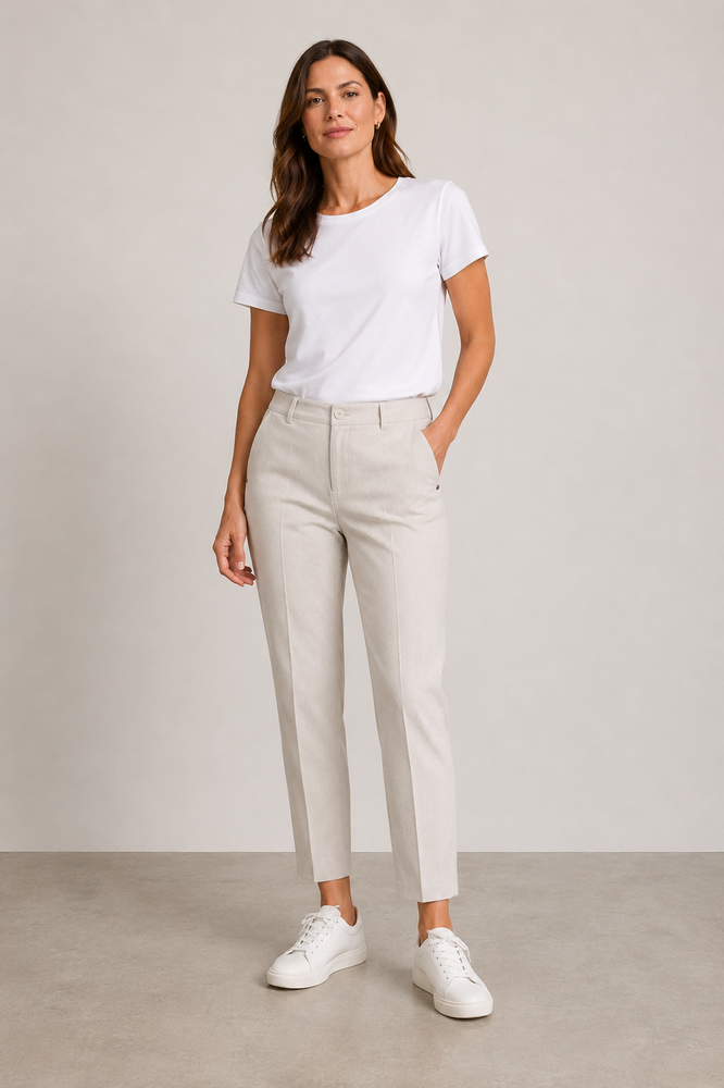 Bukser Milano Mila Wide Flexi Beige Anna Montana - Anna Montana Jeans - 4099573400252