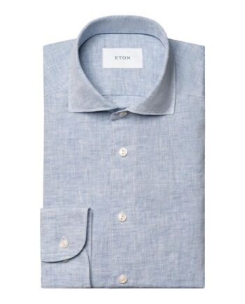 40 Men Shirt: Casual Linen - Eton Shirt  - 7313584061453
