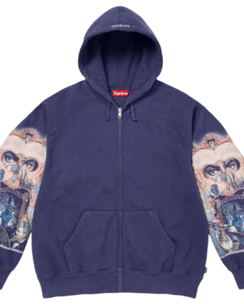 Supreme Michael Jackson Dangerous Zip Hooded Sweatee Shirt Washed Navy - Supreme Shirt  - 0199310013890