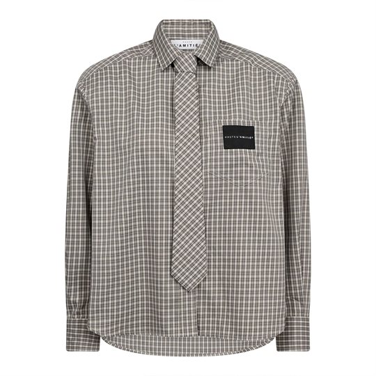 Haute Amiti Chess Tie Shirt Beige - Shirt