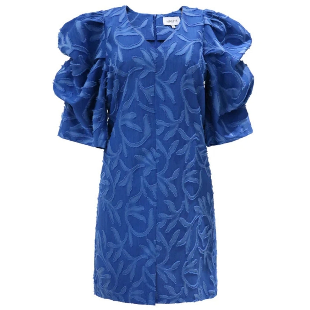 Blå Libert Dame Kjole Winnie Jacquard Blue - Liberté Jeans - 5707085670511