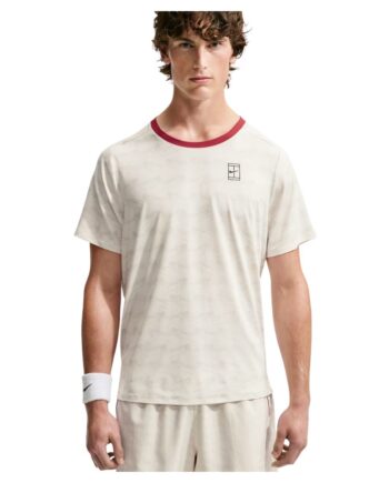 Sort Nike Court Advantage Dri Fit Shirt Light Bone Tough Red - Nike Shirt
