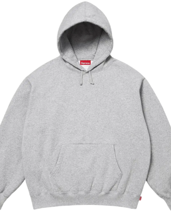 Supreme Satin Applique Hooded Sweatee Shirt Heather Grey Ss26 - Supreme Shirt  - 0199310125548
