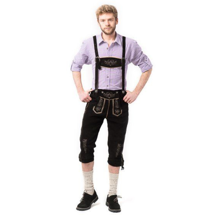 Sort Tyroler Lederhosen Bukser Peter Lang - Jeans