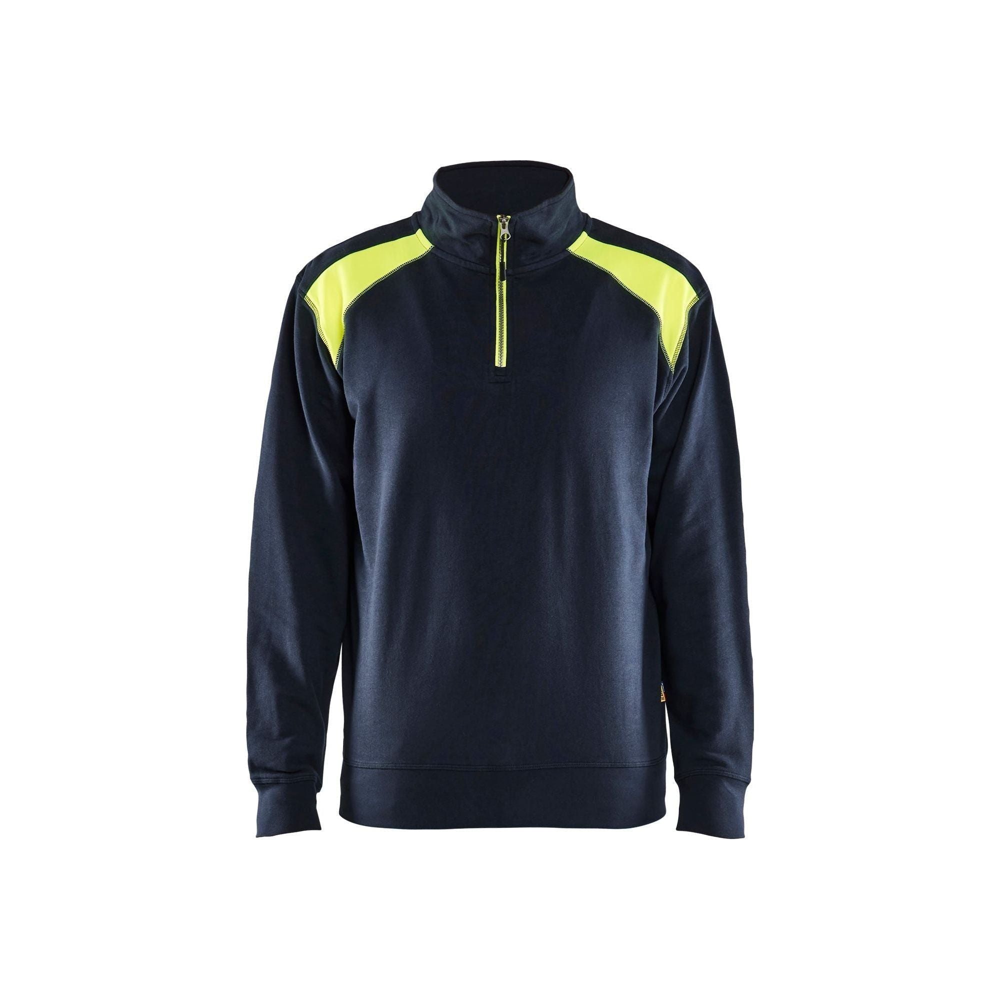 BlÅklder 3353 Sweatee Shirt Half Zip Mørk Marineblå High Vis Gul Herre Mørk Marineblå High Vis Gul Sweatee Shirt BlÅklder Herre - BlÅklÄder Shirt - 7330509898154