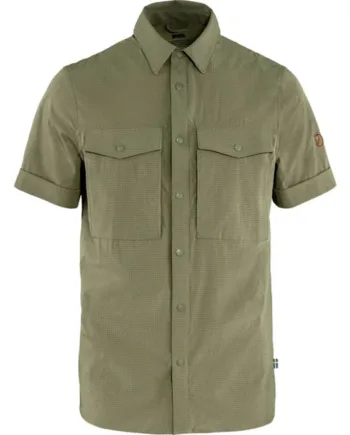 Grøn Fjallraven Abisko Trekking Shirt Herre Mænd Light Olive Skjorter - Fjällräven Shirt  - 7323450689223
