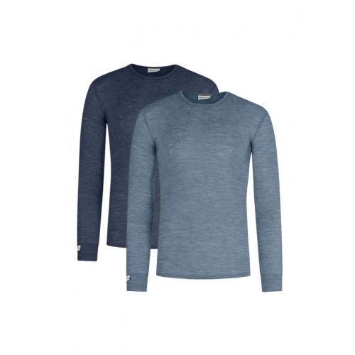 Langærmet Shirt Til Herre 100 Merino Uld Pak Navy Blue - Byhappyme Shirt - 5715701011402