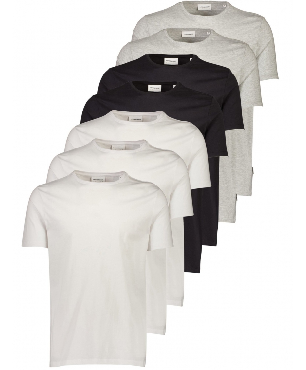 Multifarvet Lindbergh 7pak Neck Shirt Lyse Nuancer Til Herre - Lindbergh Shirt