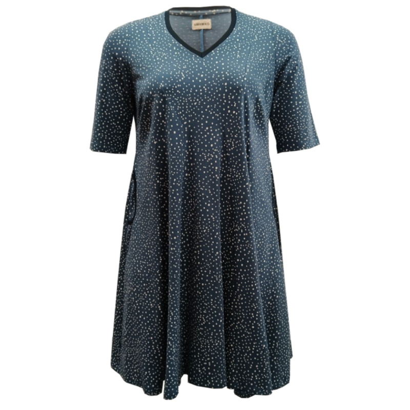 Blå Emi Kjole Blue Dot - Amamiko Jeans