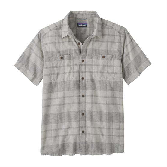 Patagonia Mens Back Step Shirt Shore Plaid Salt Grey - Patagonia Shirt - 195699507203