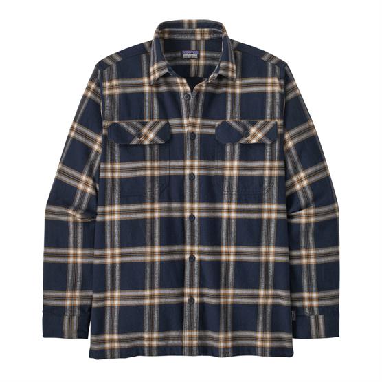 Patagonia Mens Organic Cotton Fjord Flannel Shirt North Line New Navy - Patagonia Shirt - 195699177888