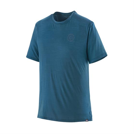 Patagonia Mens Cap Cool Merino Graphic Shirt Wavyblue - Patagonia Shirt - 195699393004