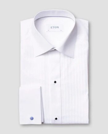 43 Eton Pliss Bib Front Tuxedo Shirt Contemporary Fit - Eton Shirt  - 7320543240385